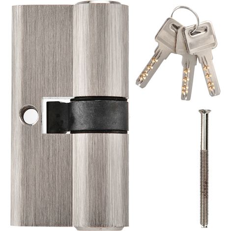 Ortviai Cylindre de Serrure Double à Ouverture pour Porte Bois Antivol Cuivre AF02779 (60mm 30/30)
