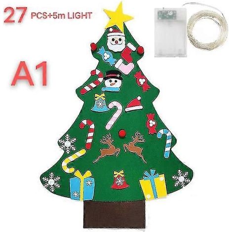 Sapin de Noël en feutrine pour enfants, bricolage, Père Noël, cadeau, décoration de Noël 2024, sapin de Noël, bonne année 2023, style sapin de Noël A1 (1/5)
