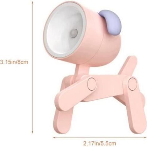 Veilleuse Mignonne à DEL, 2022 Nouveau Support de téléphone réglable de veilleuse de forme de chien, Veilleuses de nuit (Jaune) (1/4)