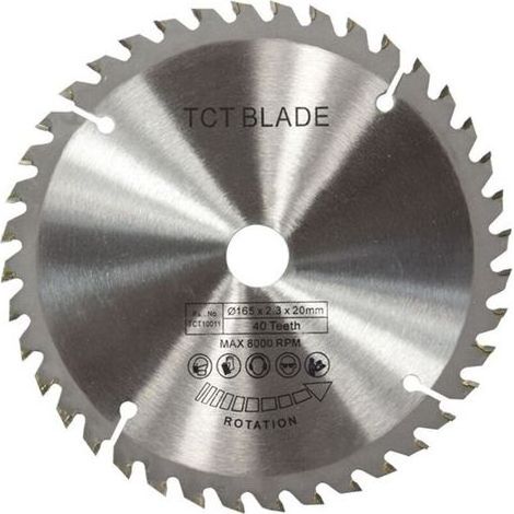 Kreissägeblatt mit 60 Zähnen, 165 mm Kreissägeblätter, TCT-Silber-Kreissägeblatt zum Schneiden von Kupfer, Eisen, Aluminium, Kunststoff und Holz (1/4)
