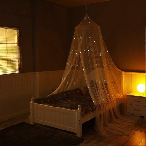 Moustiquaire dôme 25-26 pouces, pour lits simples/doubles, ciel de lit moustiquaire, moustiquaire pour lit enfant, 60 x 250 x 1250 cm, blanche (1/3)