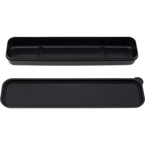 Boîte À Couverts - Plastique Compacte 20 x 10 x 3 cm - Pour Voyage Bureau Pique-Nique Camping - Noir - 1 Pièce (1/5)