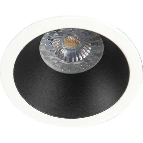 Spot DECO+ GU10 rond fixe, blanc mat/noir mat IP20 - EUROPOLE - 28001 (1/4)
