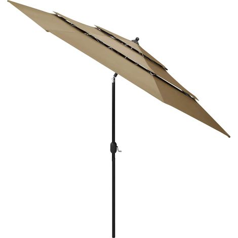 Maison Exclusive - Sonnenschirm mit Aluminium-Mast 3-lagig Taupe (1/5)