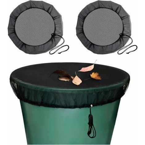 XVX 2 Pcs Filet pour Citerne de Pluie, Filet de Protection pour Tonneau de Pluie avec Cordon de Serrage, Filet de Protection Réglable, Protection Contre Les Moustiques et Les Feuilles YDbEBWNM7 (1/4)