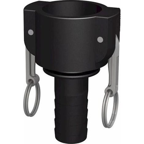 Raccord camlock femelle - male cannelé droit en polypropylène Ø A: 3/4'' Ø B: 13mm