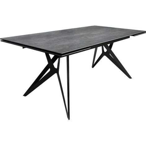 Table extensible 180/260 cm céramique gris pieds géométriques - PARKER (1/5)