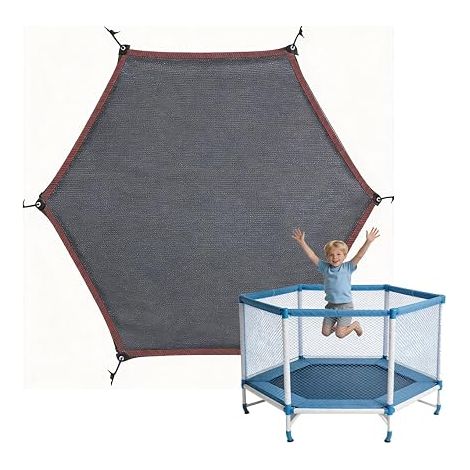 Trampoline Shade Cover Diameter 244 cm Solar Cover for Trampoline Anti-UV Waterproof Shade Net for 6 Pole Trampoline for Garden Terrace and Outdoor Sports (1/4)