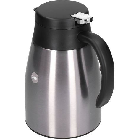 24V 1200ml Auto-Wasserkocher mit Sockel, tragbarer elektrischer Edelstahl-Wasserkocher für LKW und PKW, weiß (1/5)