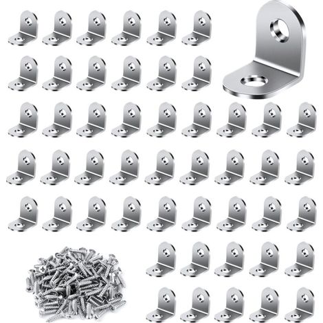 Stainless Steel Fixing Brackets - 50 Pack 2525mm Fixing Brackets for Furniture Fixing and Repair