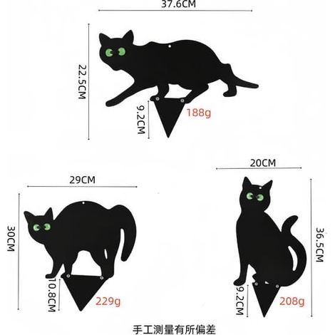 Silhouette métallique pour jardin extérieur, cour, pot de fleurs, insert décoratif de sol creux pour Halloween, chat aux yeux verts (1/5)