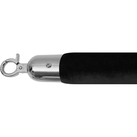 Cordon poteau - Velours - Ø38x1500mm - Argent/Noir - AF 220 - Saro