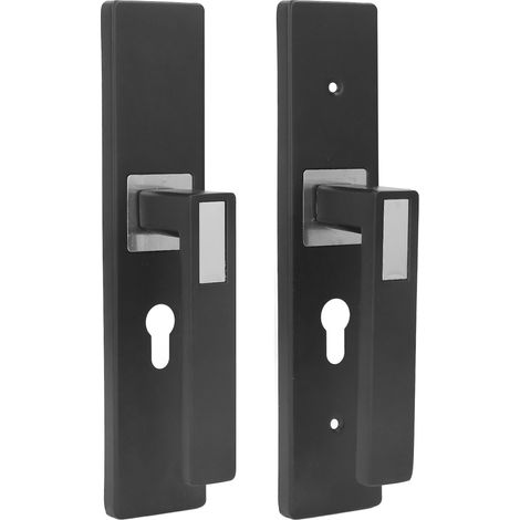 Innentürschloss, geräuschlos, langlebig, aus Aluminiumlegierung, Schlafzimmertürgriff mit 3 Schlüsseln, schwarz/silber (1/5)