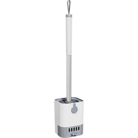 Brosse et ensemble WC, brosse WC murale à long manche et abattant WC, produits d'entretien pour salle de bain, accessoires de salle de bain (1/5)