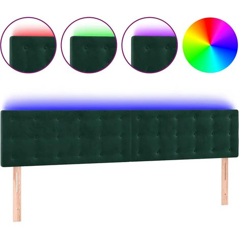 Maison Exclusive - Cabecero con LED de terciopelo gris oscuro 160 (1/5)