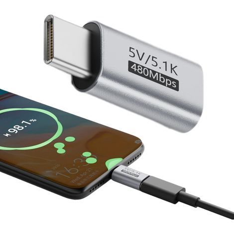 Adattatore da USB a USB-C, convertitore rapido da femmina a maschio, adattatore Type C - per telefono, laptop, computer, monitor per auto, ricarica audio (1/5)