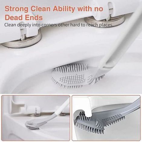 Golf Silicone Toilet Brush,Brosse de Toilette Golf Brush,Brosse WC Silicone Murale,360° Pas D'impasses Golf Toilet Brush,Bross[213] (1/3)