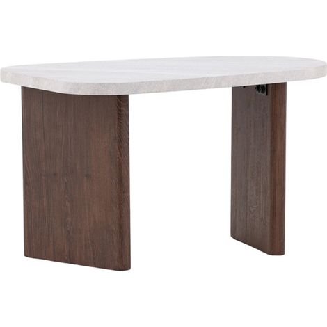 Table d'Appoint Effet Béton "Gronvik" 70cm Gris Clair
