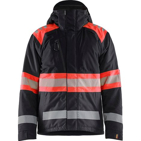 Veste de travail hiver haute visibilité classe 1 4480 - Noir/Rouge fluo XXXL