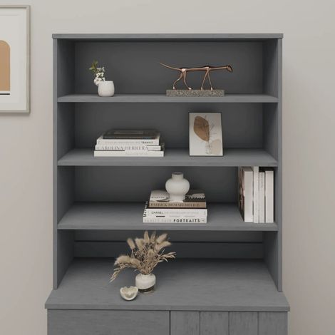 Dessus de buffet/Enfilade Vintage,Meuble de rangement HAMAR Gris foncé 90x30x100 cm Bois de pin -TZ63550 (1/5)