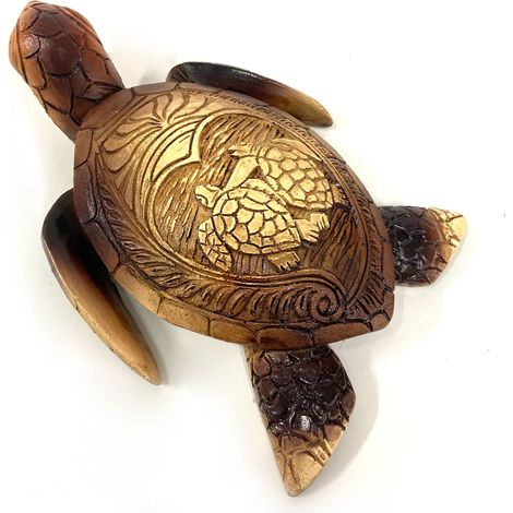 Ornements en résine représentant des tortues hawaïennes, imitation d'animaux marins, décoration de jardin, artisanat en vente en gros W194 (1/5)