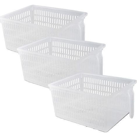 rangement pour réfrigérateur - JUANIO - Bac organisateur - transparent - avec poignée - 28.7x15.9x11.4 cm (1/4)
