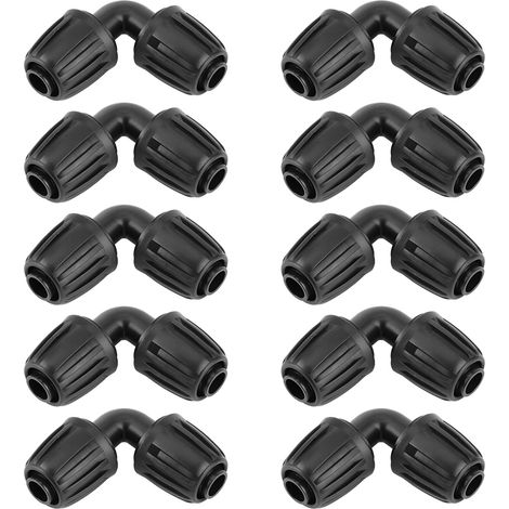 10 Pièces Raccords Coude POM pour Tuyau d'Arrosage Jardin, Accessoire d'Irrigation Agricole (1/5)