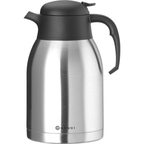 Verseuse isotherme 2L, cafetière thermos pour café et thé, carafe à café, pichet isotherme, pour machines à café filtre, pour boissons chaudes ou froides, ⌀140x(H)265mm, inox (1/5)