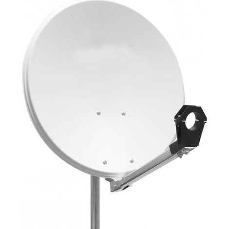 HDME PARABOLE SATELLITE ACIER BLANCHE 60CM AVEC SUPPORT LNB EN ACIER GALVANISÉ IDÉAL ASTRA EUTELSAT