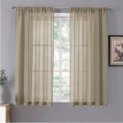 Voilages courts - Tollpiz - Lot de 2 panneaux - Dimensions 137x114 cm - Fourreau 7,6 cm - Ourlet inférieur 5 cm (1/5)
