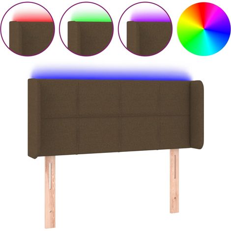 Maison Exclusive - Testiera a LED Marrone Scuro 93x16x78/88 cm in Tessuto