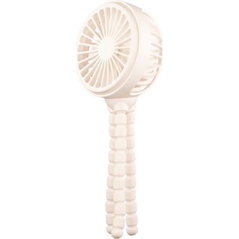 tragbarer Ventilator mit Halterung und All-in-One-Griff, geräuschlos, 1200-mAh-Akku (Weiß) (1/5)