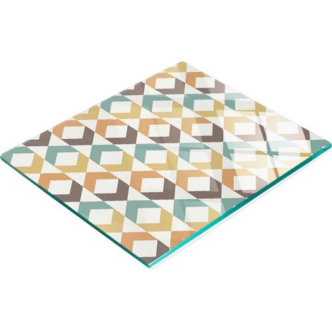 Tabla de cortar y servir de cristal decorativa para cocina, fondo retro, 60x52 cm (1/5)