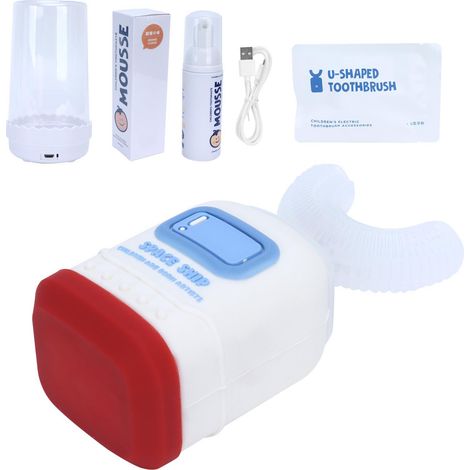 Brosse à dents électrique ultrasonique en forme de U, étanche, charge USB, avec gobelet à dentifrice, kit complet pour soin bucco-dentaire. (1/5)