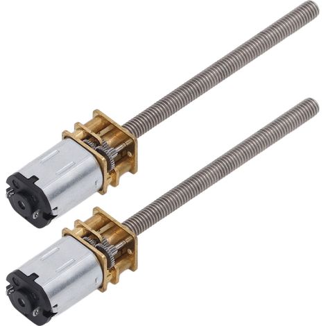 Lot de 2 moteurs à engrenages CC 1000 tr/min M4 x 55 mm, micromoteurs électriques à réduction en cuivre rouge pour appareils de levage, 6 V (1/5)