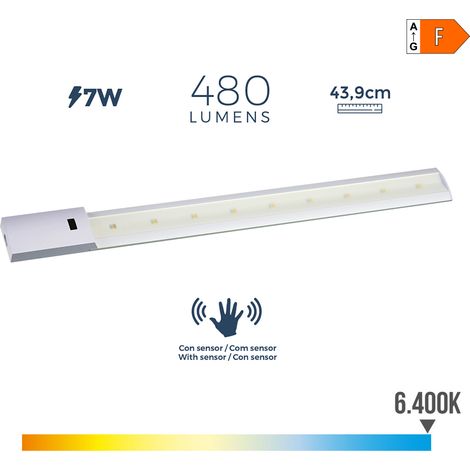 LED-Streifen mit Sensor, 7W, 480lm, 6400K, kaltes Licht  EDM 55x4,39cm 31678