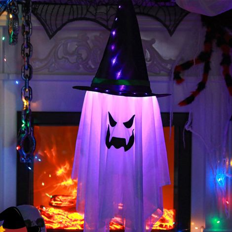 Luminaire Chapeau De Sorcière - Guirlande Lumineuse LED Pour Décoration Halloween Intérieur Extérieur - 105 cm - 1 Pièce (1/5)