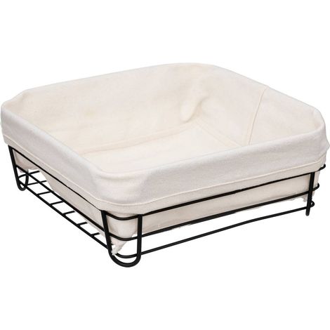 Corbeille en acier 25cm beige/noir - 5five