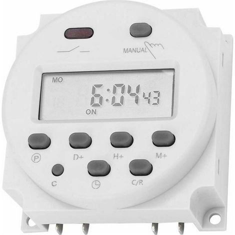 Interruptor temporizador de 12 V CC y 16 A, interruptor de relé temporizador electrónico digital programable con pantalla LCD, interruptor de temporización de alimentación para microcontrol de microsc (1/5)