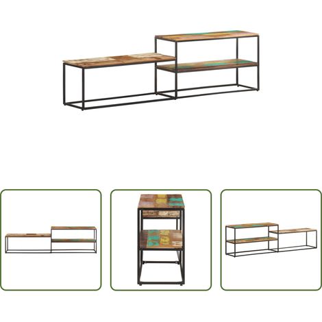 Meuble industriel - Meuble TV 180x30x50 cm Bois de récupération massif (1/5)