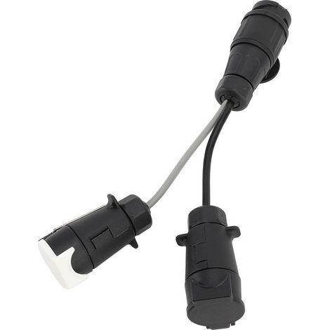 Tihebeyan Adaptateur de Prise de Remorquage de Style Européen, 13 Broches vers Double 7 Broches, pour Caravanes, Remorques, Camping-Cars, Conversion électrique, Matériau ABS. (1/5)