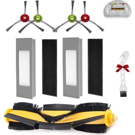 Accessories for Ecovacs Deebot T9, T9+, T8, T8+, T8MAX, N8, N8+, N8 Pro, N8 Pro+, T8 AIVI, 920, 950, N7 Vacuum Cleaner: 1 rotating brush + 2 HEPA filters + 4 side brushes + 1 brush (1/4)