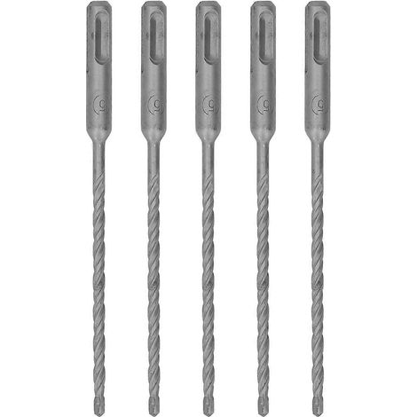 5 Stück Bohrhammerbohrer, 160 mm Länge, 2 Schneiden, selbstzentrierend, Hartmetallspitze, Schlagbohrer für
