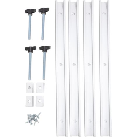 Ortviai Rail de guidage T en alliage d'aluminium pour menuiserie – 4 connecteurs coulissants, 4 écrous glissants, 4 tiges filetées