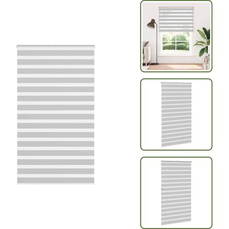 Zebrarollo Hellgrau 135x230 cm Stoffbreite 130,9 cm Polyester - Zebra-Jalousie - Zebra-Jalousien - Zebra-Rollo - Doppelrollo (1/5)