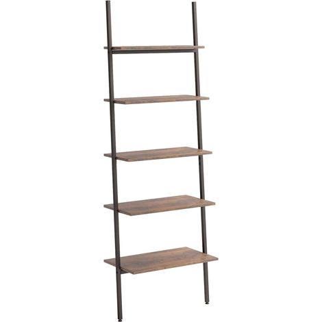 vidaXL Scaffale Pendente 5 Livelli Marrone Scuro e Nero 64x34x185,5 cm