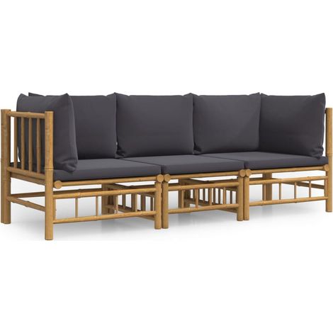 Maison Exclusive - 3-tlg. Garten-Lounge-Set mit Dunkelgrauen Kiss