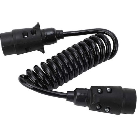 12V/24V Anhänger-Spiralseil, 2 m, 7-adrig, spiralförmig, für Nutzfahrzeuge, Wohnmobile und Pkw