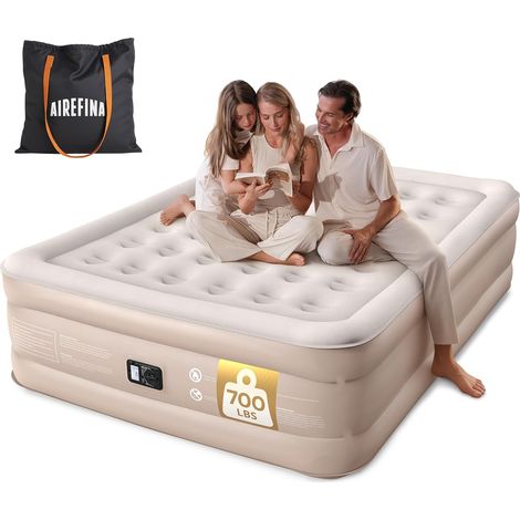 Matelas Gonflable pour Grand lit avec Pompe intégrée, Matelas Gonflable amélioré de 45,7 cm avec Sac de Transport, Grand lit Gonflable pour Camping, Maison, invités, Colchones gonflables (1/5)