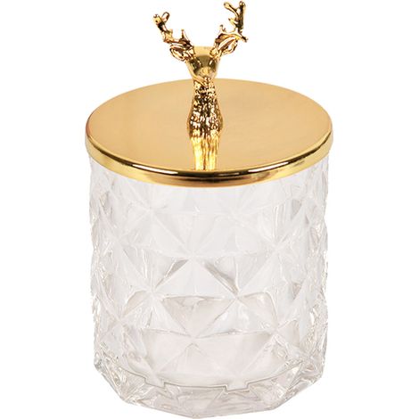 Boîte De Rangement En Verre - Contenant À Biscuits Et Bonbons Avec Couvercle À Poignée - Pour Cuisine Salle De Bain Bureau - 1 Pièce (1/5)